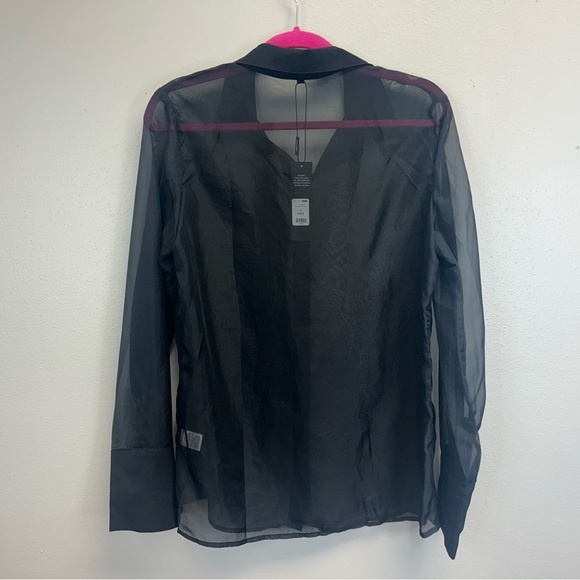 Fashion Nova M Black Sheer Blouse NWT Goth Whimsy Ethereal Vampire Sexy Grunge - Picture 8 of 11